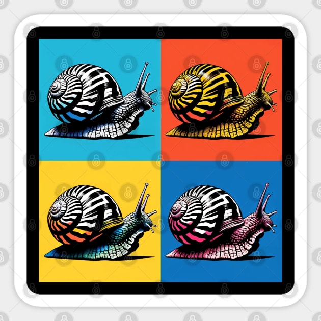 Zebra Nerite - Cool Tropical Fish Sticker by PawPopArt